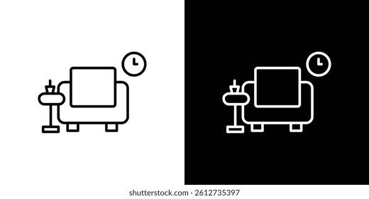 Lounge icon set. Black illustration isolated for graphic and web design