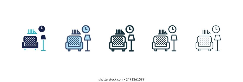 Conjunto de iconos de salón sobre fondo blanco