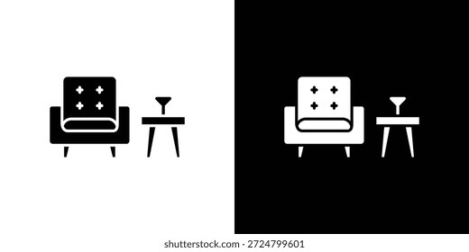 Paquete de diseño de ilustración plana de Vector de silueta de icono de salón.