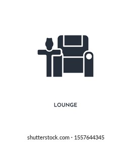 lounge icon. simple element illustration. isolated trendy filled lounge icon on white background. can be used for web, mobile, ui.