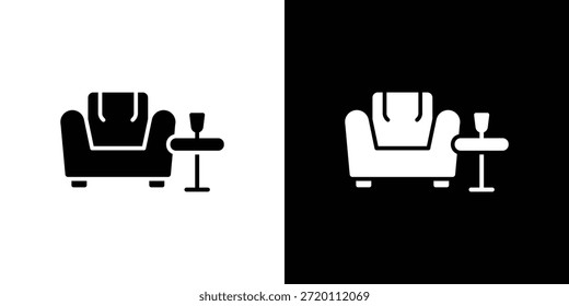 Icono de salón ilustraciones gráficas planas simples. Vector de silueta blanco y negro