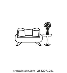 Lounge icon Simple thin line flat symbol