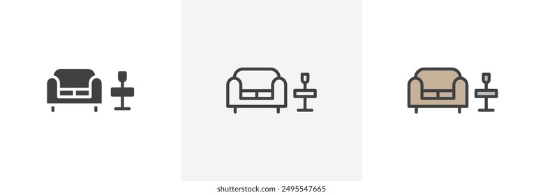 Lounge icon symbol collection on white background.