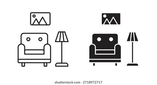 Icono de salón. Símbolo, ilustración del logotipo. conjunto de iconos gráficos
