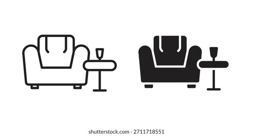 Icono de salón en estilo lineal y plano delgado. conjunto de signos y símbolos