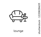 lounge icon. Trendy modern flat linear vector lounge icon on white background from thin line Hotel collection, outline vector illustration