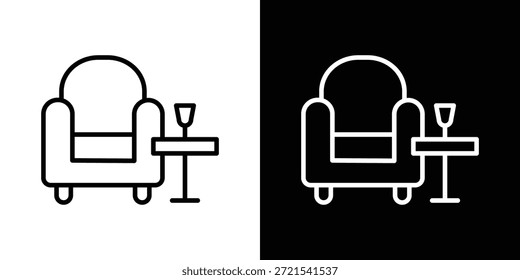 Icono de salón en estilo lineal delgado de trazo de moda.