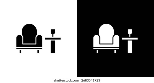 Gráficos de Vector de iconos de salón. Conjunto de Vector negro sólido plano