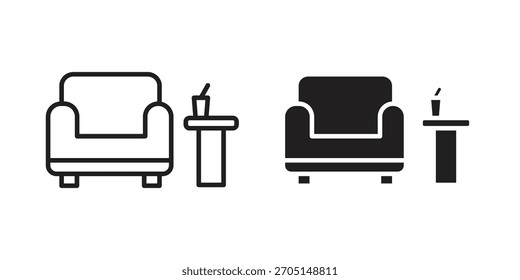 Vector de iconos de salón con modernos diseños planos y de trazo
