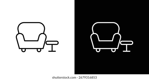 Lounge icon vector symbols pack in black and white lines