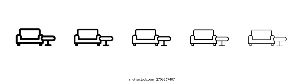Lounge icon web Vector collection in black strokes