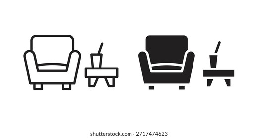 Iconos de salón. Píxel perfecto. Icono de contorno de Vector. Concepto de logotipo plano.