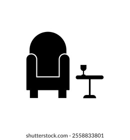 lounge icon.vector flat black trendy style illustration for web and app..eps