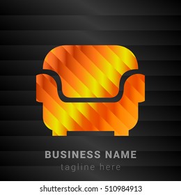 Lounge Orange, Yellow and Black silk fashion premium icon / Logo