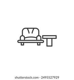 Lounge outlined icon isolated on white background
