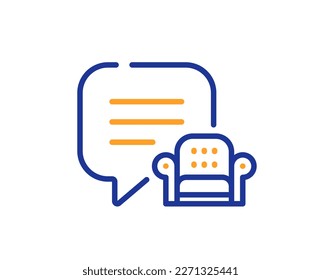Lounge place line icon. Furniture info sign. Interior armchair symbol. Colorful thin line outline concept. Linear style lounge place icon. Editable stroke. Vector