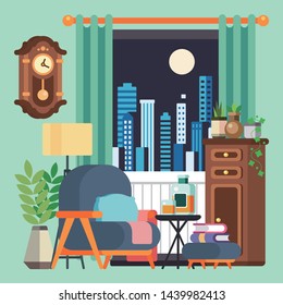 lounge room design illustration vector