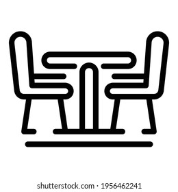 Lounge table icon. Outline lounge table vector icon for web design isolated on white background