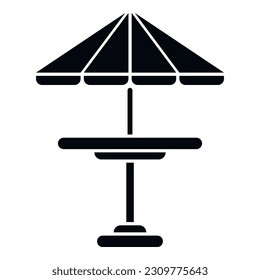 Lounge table umbrella icon simple vector. Room furniture. Vacation holiday