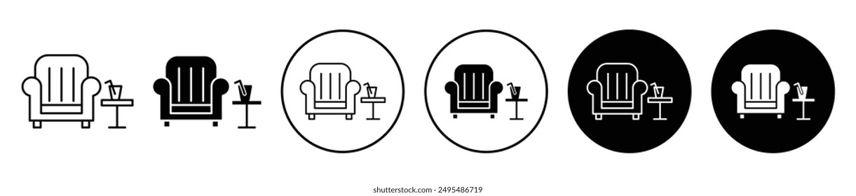 Lounge thin line vector icon set.