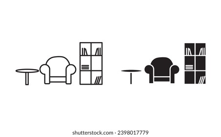 Lounge vector icon set. vector illustration