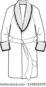 LOUNGE WEAR DRESSING GOWN AND ROBE COAT UNISEX WEAR VECTOR