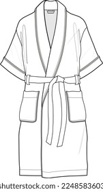 LOUNGE WEAR DRESSING GOWN AND ROBE COAT UNISEX WEAR VECTOR