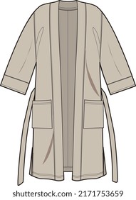 LOUNGE WEAR ROBE COAT FOR UNISEX WEAR MAN AND WOMEN VECTOR