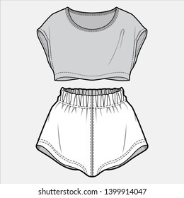 Lounge wear set Fashion Flat Templates