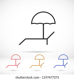 Lounger Beach Sunbed Chair vector icon