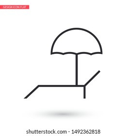 Lounger Beach Sunbed Chair vector icon . Lorem Ipsum Illustration design