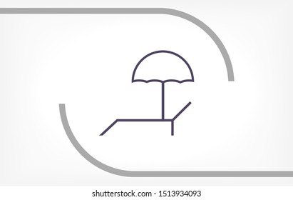 Lounger Beach Sunbed Chair vector icon . Lorem Ipsum Illustration design