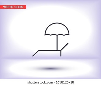 Lounger Beach Sunbed Chair vector icon . Lorem Ipsum Illustration design