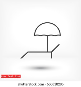Lounger Beach Sunbed Chair vector icon