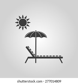 The lounger icon. Sunbed symbol. Flat Vector illustration