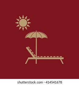 The lounger icon. Sunbed symbol. Flat Vector illustration