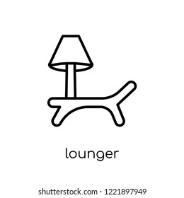 lounger icon. Trendy modern flat linear vector lounger icon on white background from thin line Furniture and household collection, outline vector illustration