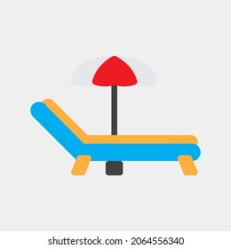 Lounger icon vector illustration in flat style about summer, use for website mobile app presentation