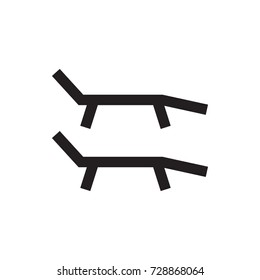 Lounger icon. Vector isolated icon for web and mobile on white background.