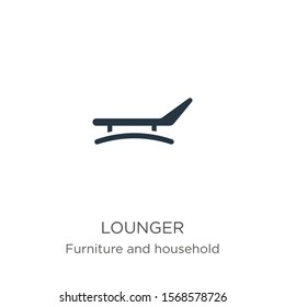Lounger icon vector. Trendy flat lounger icon from furniture and household collection isolated on white background. Vector illustration can be used for web and mobile graphic design, logo, eps10