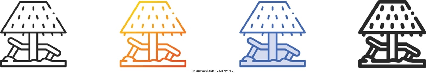 lounger icon.Thin Linear, Gradient, Blue Stroke and bold Style Design Isolated On White Background