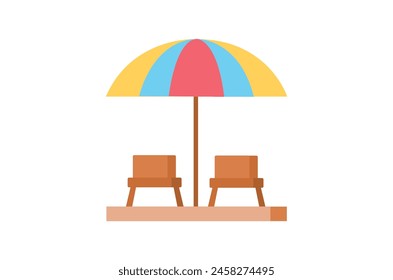 Lounger illustration. Lounger icons. Summer icons.