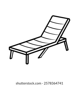 lounger of a line art vector