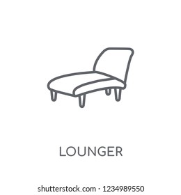 lounger linear icon. Modern outline lounger logo concept on white background from Furniture and Household collection. Suitable for use on web apps, mobile apps and print media.