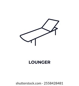 lounger  outline icon. Linear vector from furniture concept. Thin line lounger  icon isolated on white background