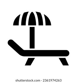 Lounger Vector Glyph Icon For Personal And Commercial Use.

