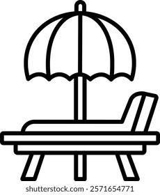 Lounger vector icon. Can be used for printing, mobile and web applications.