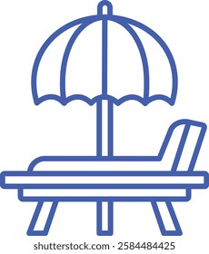 Lounger vector icon. Can be used for printing, mobile and web applications.