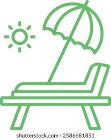Lounger vector icon. Can be used for printing, mobile and web applications.