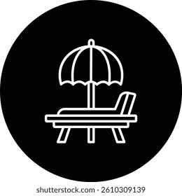 Lounger vector icon. Can be used for printing, mobile and web applications.